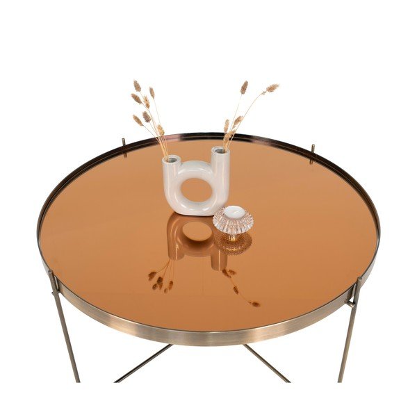 Okrągły stolik w kolorze złotym ø 70 cm Venezia – House Nordic-image-2