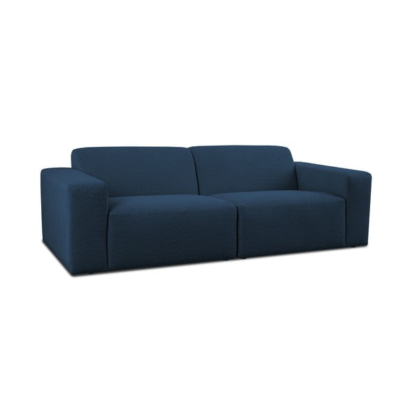 Ciemnoniebieska sofa z materiału bouclé 228 cm Roxy – Scandic-image-1