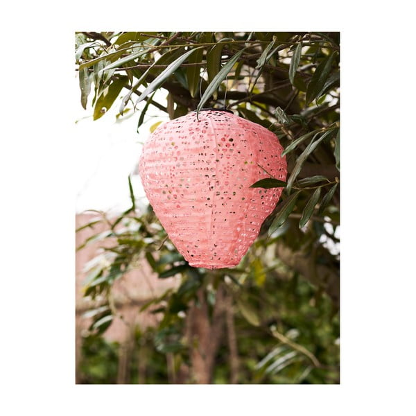 Różowy zewnętrzny lampion solarny LED (wysokość 30 cm) Greatham – House Nordic-image-1