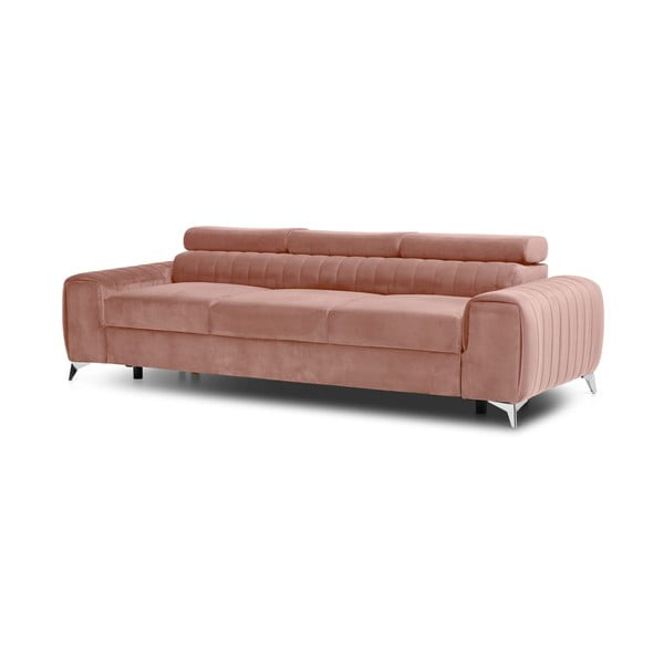 Różowa aksamitna rozkładana sofa 261 cm Laurence – ELTAP-image-2