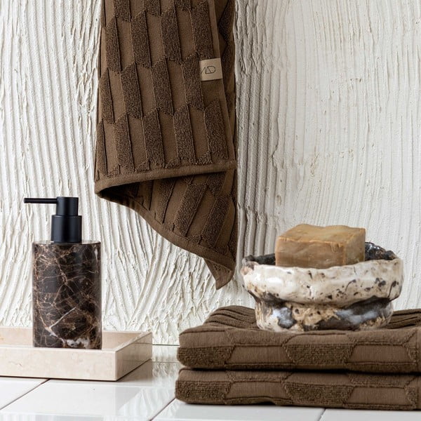 Ciemnobrązowe bawełniane ręczniki zestaw 2 szt. 35x55 cm Geo – Mette Ditmer Denmark-image-3