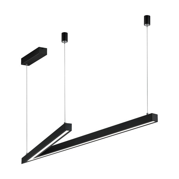 Czarna lampa wisząca LED ze sterowaniem głosowym/mobilną aplikacją i metalowym kloszem Cicanto – CINQUE