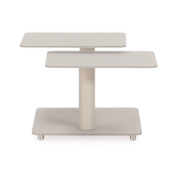 Kremowy szklany stolik 54x115 cm Elvi – Marckeric-image-2