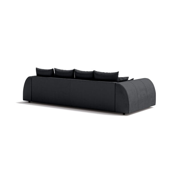 Czarna sztruksowa sofa 310 cm Vanessa – Ropez-image-2