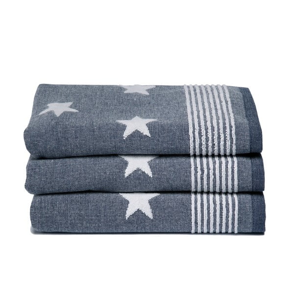 Komplet
  3 ręczników Stardust Blue, 60x110 cm