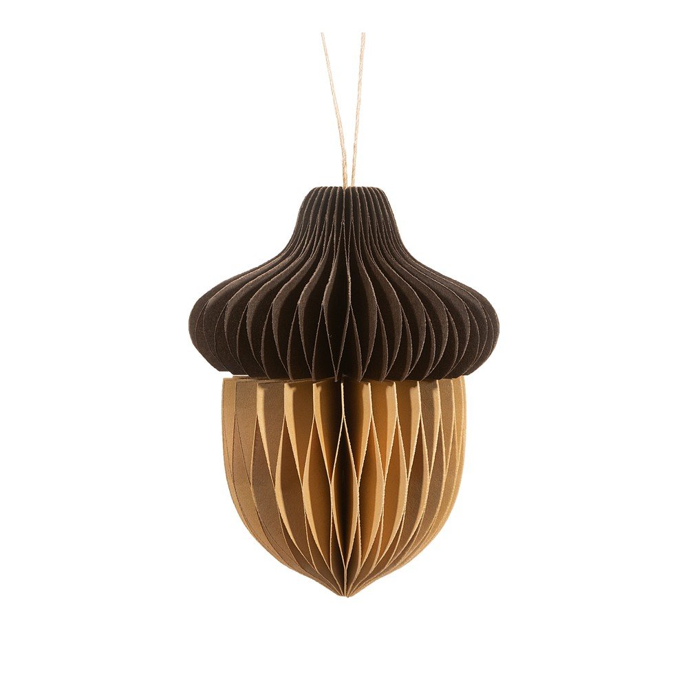 Papierowa ozdoba świąteczna wykonana ręcznie 10 cm Honeycomb Acorn – Sass & Belle