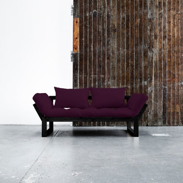 Sofa rozkładana Karup Edge Black/Purple Plum