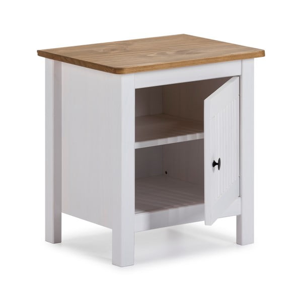 Biała drewniana szafka nocna Marckeric Bruna-image-4