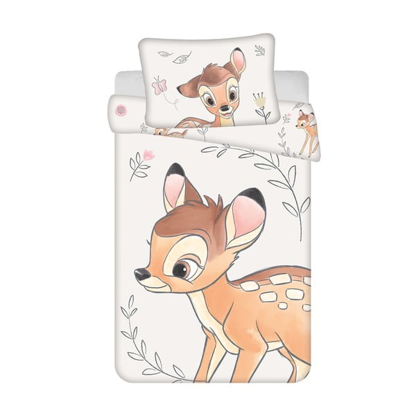 Bawełniana pościel dziecięca do łóżeczka 100x135 cm  Bambi "Beige" – Jerry Fabrics