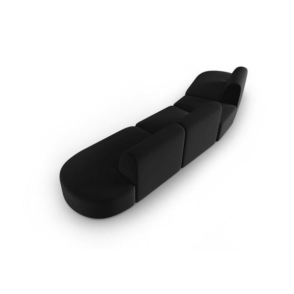 Czarna aksamitna sofa lewostronna 428 cm Paolo – Milo Casa-image-3