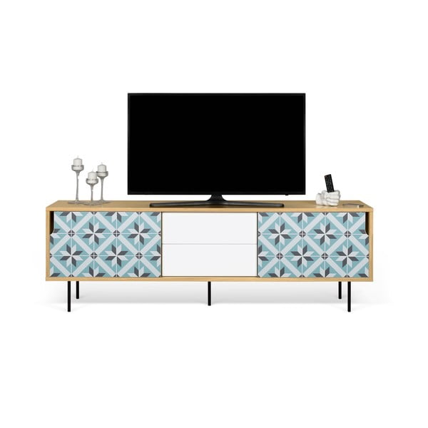 Szafka pod TV z dębowego drewna z metalowymi nóżkami TemaHome Dann Makaresh-image-3