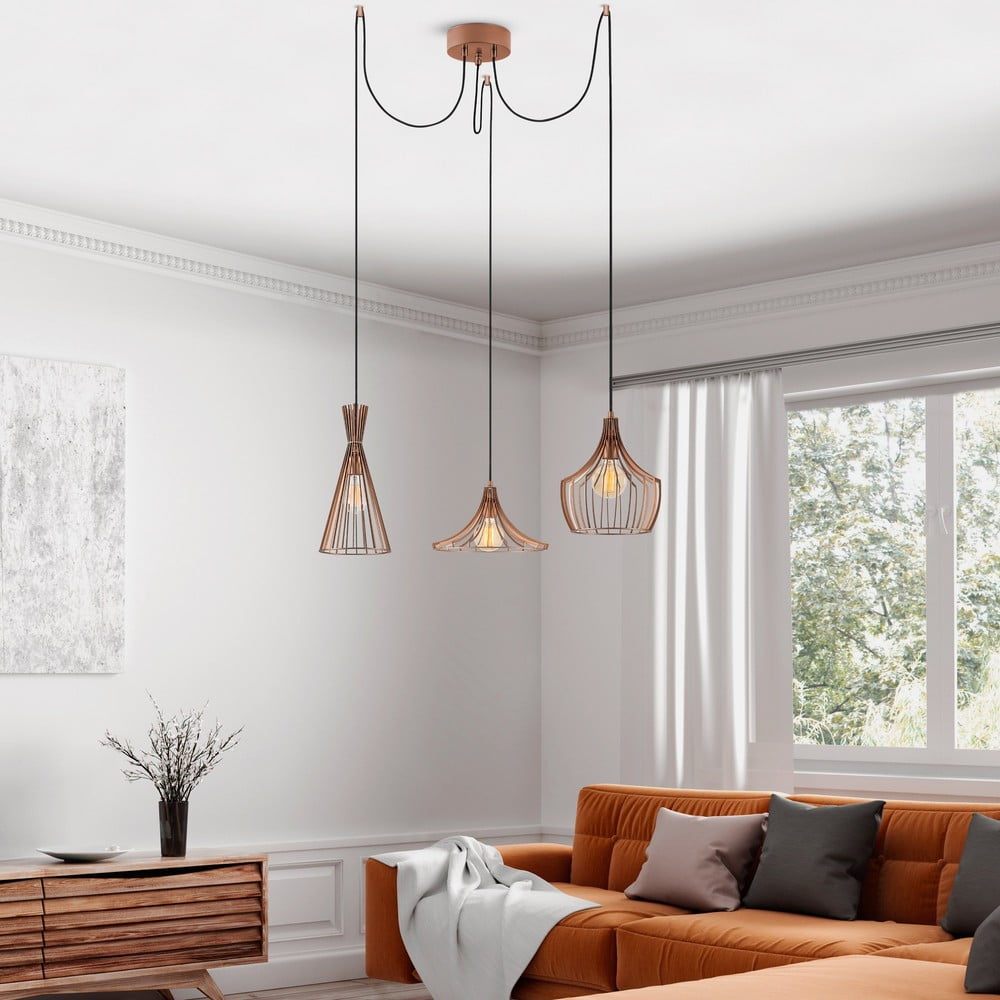 Lampa wisząca w kolorze miedzi z metalowym kloszem Mezopotamya – Opviq lights (zdjęcie 4)