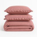 Różowa pościel jednoosobowa z bawełny renforcé 140x200 cm Ruffle Striped – Mila Home Luxury