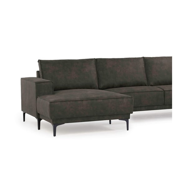 Antracytowy narożnik z imitacji skóry (lewostronny) Copenhagen – Scandic-image-4