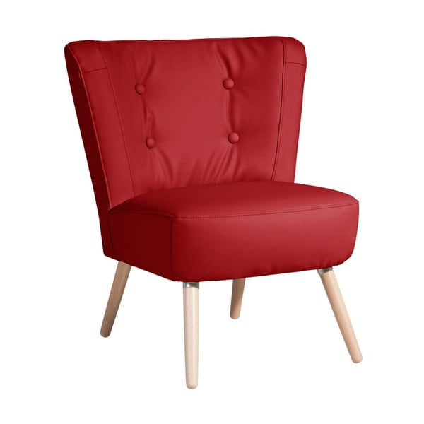 Czerwony fotel z imitacji skóry Max Winzer Neele Leather Chili
