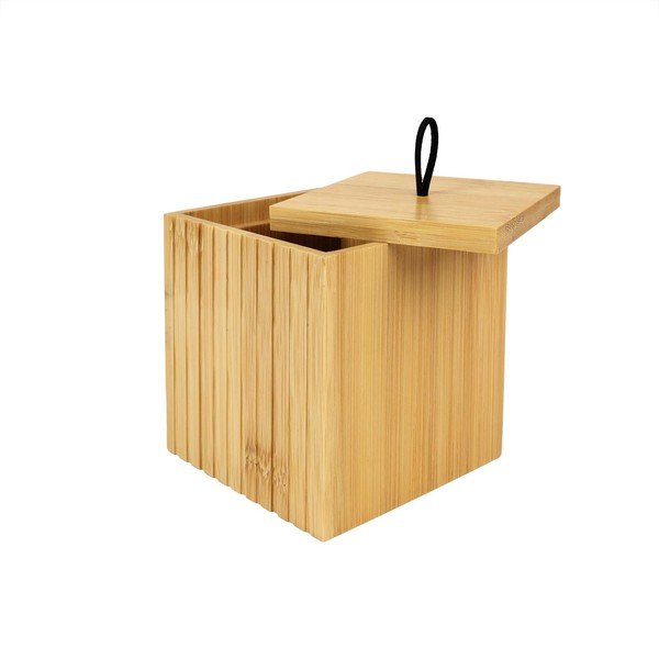 Bambusowy organizer łazienkowy na waciki w naturalnym kolorze Hanoi – douceur d'intérieur-image-4