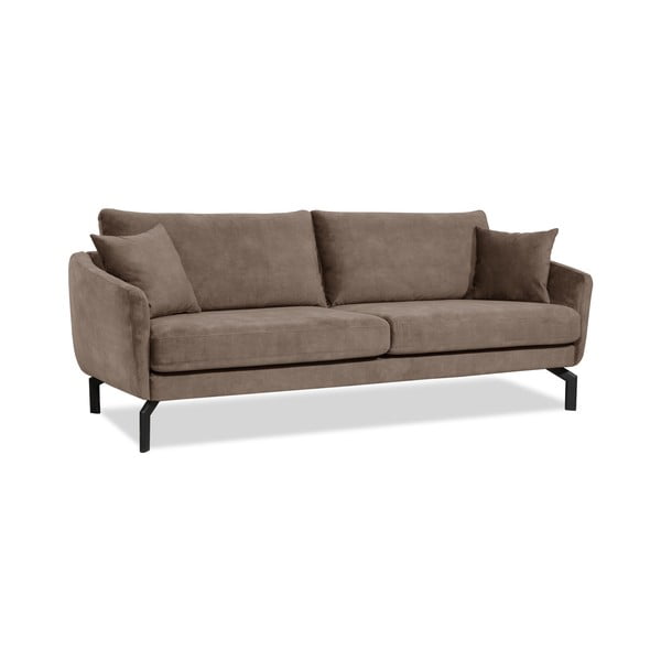 Brązowoszara sofa z aksamitnym obiciem Scandic Magic, szer. 230 cm-image-2
