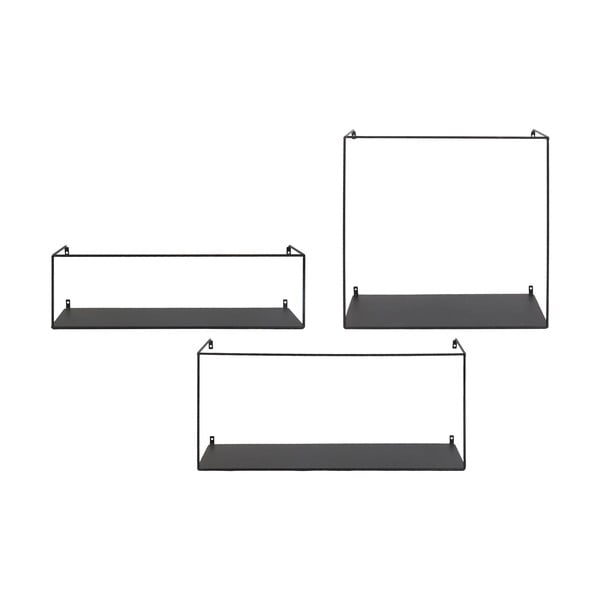 Czarne metalowe półki zestaw 3 szt. 40 cm Ulmo – House Nordic
