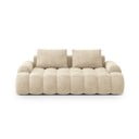 Beżowa aksamitna sofa 200 cm Linz – Cosmopolitan Design