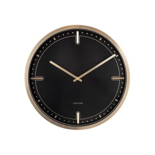 Czarny zegar ścienny Karlsson Dots, ø 42 cm
