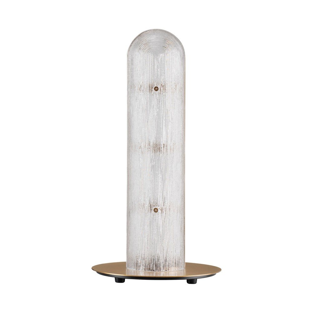 Metalowa lampa stołowa LED w kolorze mosiądzu ze szklanym kloszem (wysokość 40 cm) Gloree – Nova Luce