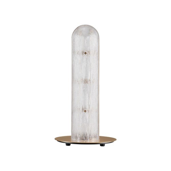 Metalowa lampa stołowa LED w kolorze mosiądzu ze szklanym kloszem (wysokość 40 cm) Gloree – Nova Luce