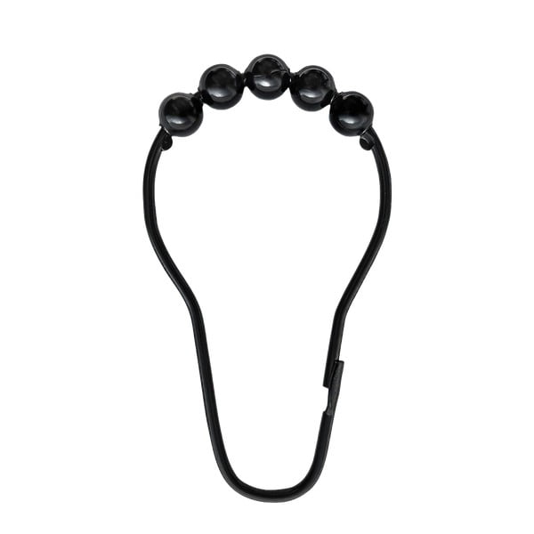 Czarne haczyki do zasłony prysznicowej zestaw 10 szt. Aqua – Mette Ditmer Denmark