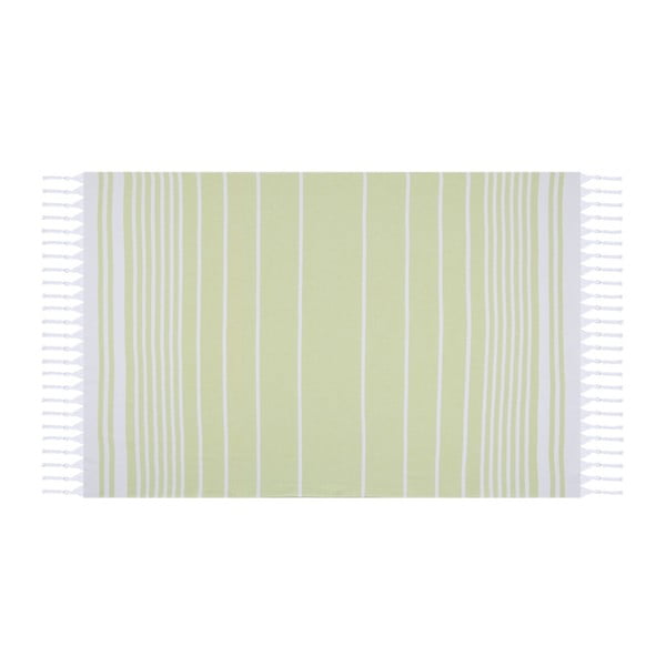 Zielony ręcznik Hammam Olive, 100x170 cm