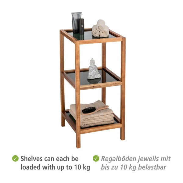 Czarno-naturalny szklany regał łazienkowy 36x79 cm Fondi – Wenko-image-3