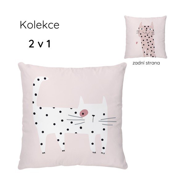 Poduszka dziecięca z satyny bawełnianej 45x45 cm Meow Meow – Butter Kings-image-3