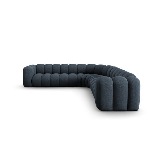 Niebieski narożnik modułowy z tkaniny szenilowej Lupine – Micadoni -image-2