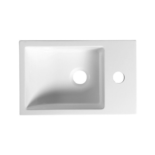 Biała mała umywalka z litego marmuru Sapho Alabama, prawostronna-image-2