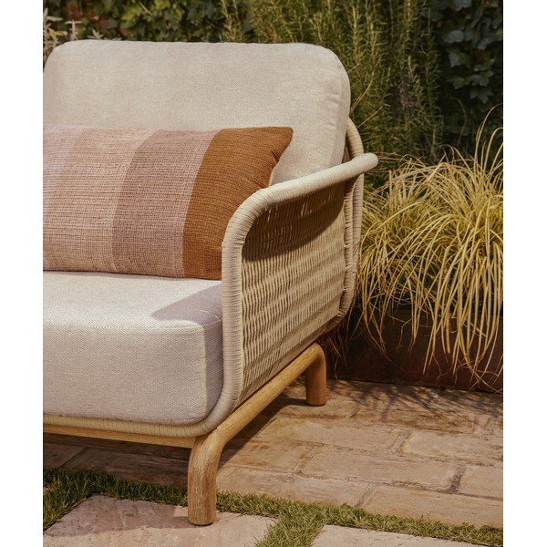 Beżowy/kremowy tapicerowany fotel ogrodowy Alipa – Kave Home-image-3