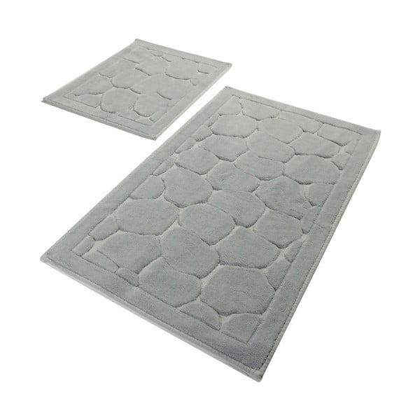 Zestaw 2 szarych bawełnianych dywaników łazienkowych Confetti Bathmats Parma Grey
