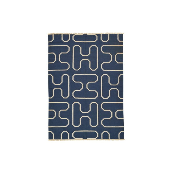 Ręcznie tkany dywan Blue H Kilim, 150x208 cm