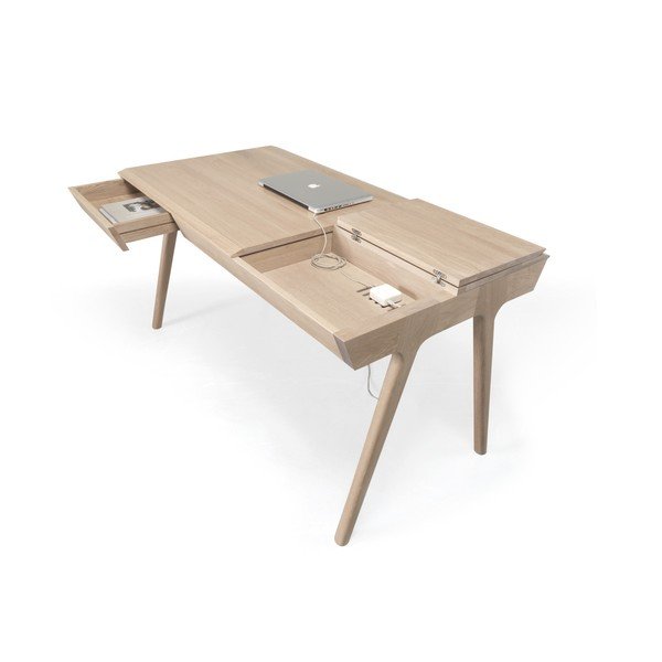 Biurko z drewna dębowego ze schowkiem Wewood-Portuguese Joinery Metis-image-1