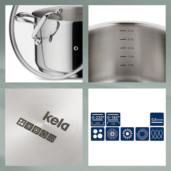 Garnek ze stali nierdzewnej z pokrywką Kela Flavoria, ø 20 cm-image-2