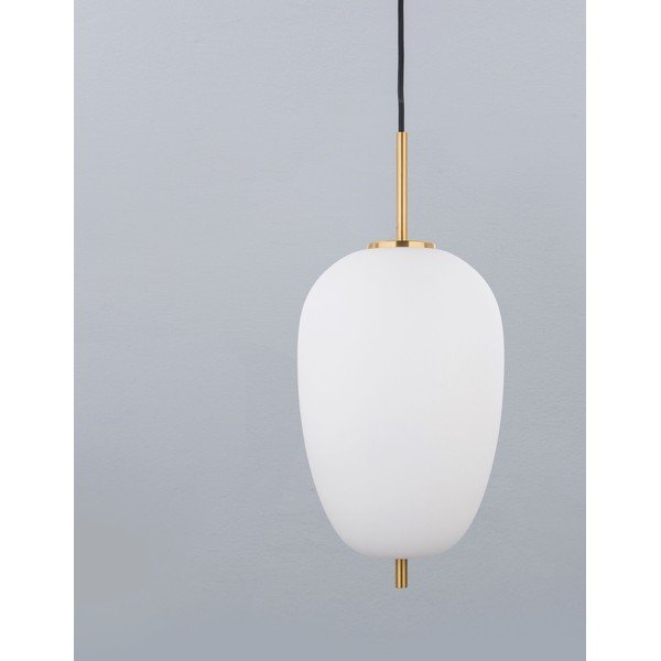 Biała/w kolorze mosiądzu szklana lampa wisząca ø 27 cm Lato – Nova Luce-image-1