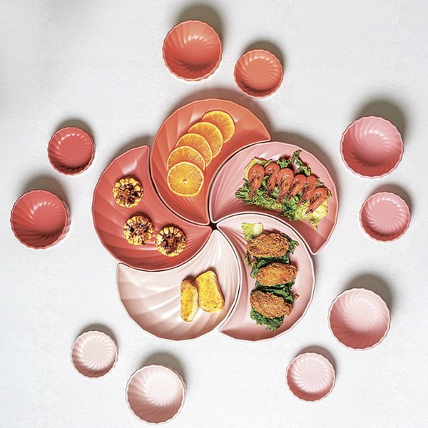 Kamionkowy zestaw misek do serwowania 5 szt. Palmarosa pink – Villa Altachiara-image-2