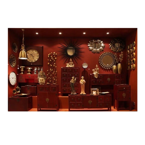 Czerwona niska komoda 130x50,5 cm Oriente – Ixia-image-3