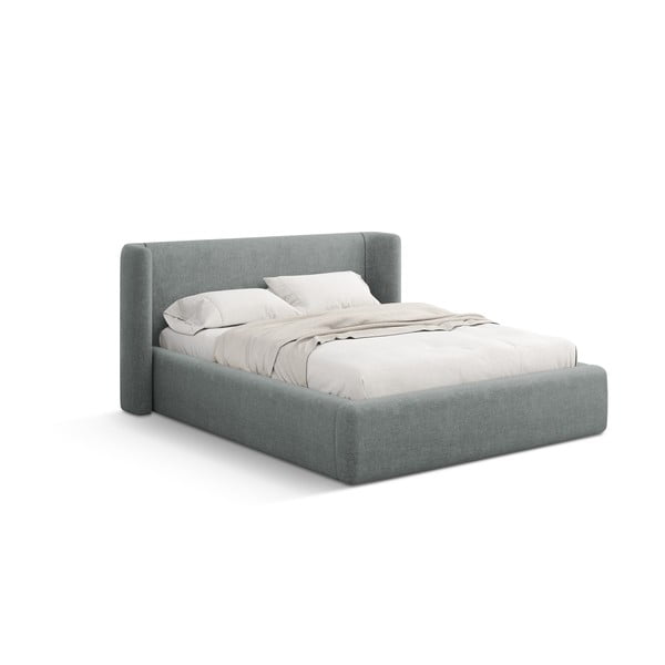 Ciemnoszare tapicerowane łóżko dwuosobowe ze schowkiem ze stelażem 200x200 cm Jason – Windsor & Co Sofas