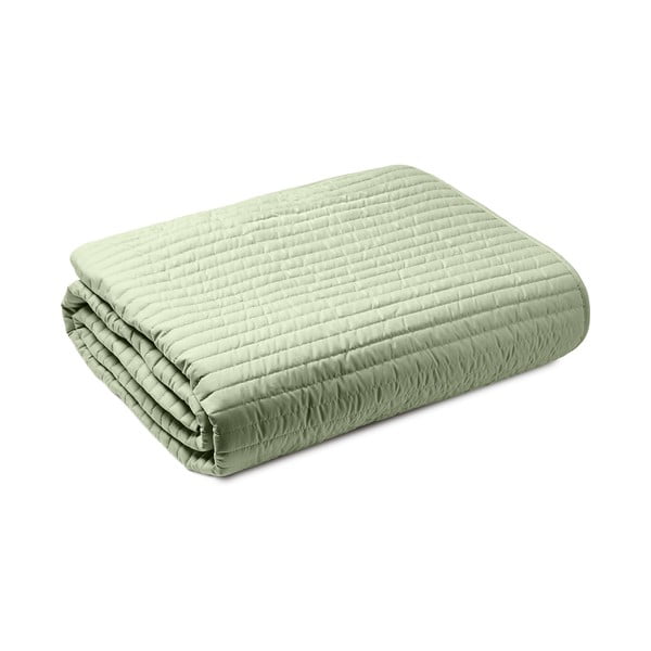 Zielona narzuta pikowana na łóżko dwuosobowe 220x230 cm Quilted Lines – Bianca