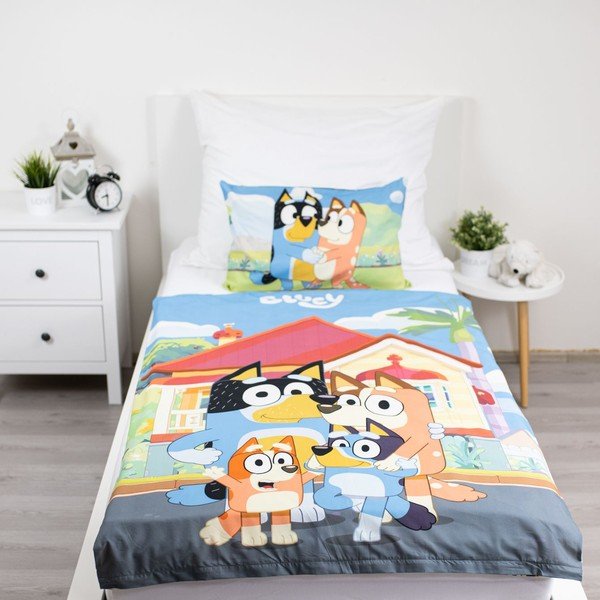 Bawełniana pościel dziecięca do łóżeczka 100x135 cm Bluey – Jerry Fabrics-image-1