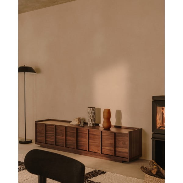 Brązowa szafka pod TV w dekorze orzecha 200x47x40 cm Onix – Kave Home-image-1