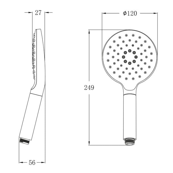 Plastikowa słuchawka prysznicowa w kolorze srebra z połyskiem ø 12 cm – Sapho-image-4