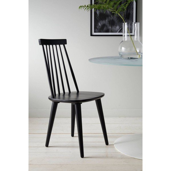 Czarne hokery zestaw 2 szt. z litego drewna kauczukowego (wysokość siedziska 45 cm) Jolina – Ellos Home-image-1