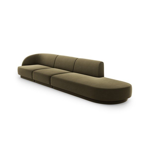 Zielona aksamitna sofa 302 cm Miley – Micadoni Home-image-3