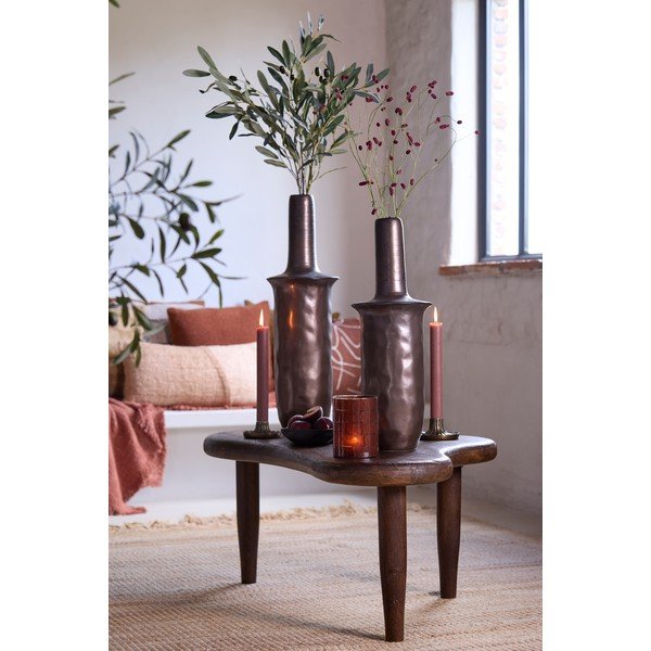 Stolik z litego drewna mango w ciemnym naturalnym kolorze 64x102 cm Canzo – Light & Living-image-1