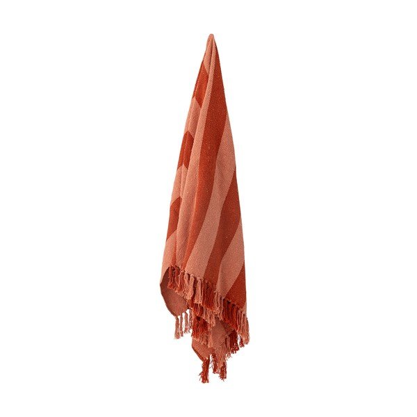 Czerwony koc z bawełny z recyklingu telewizyjny 160x130 cm Frello – Bloomingville-image-3