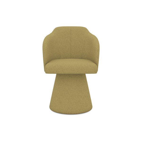 Musztardowy tapicerowany fotel jadalniany Kanoa – Makamii-image-1